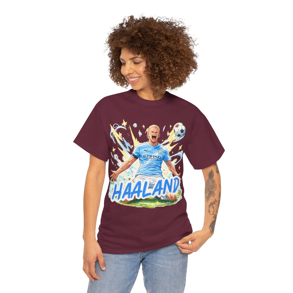 Erling Haaland Anime Fan Tee — Celebratory Football Player Graphic T-Shirt
