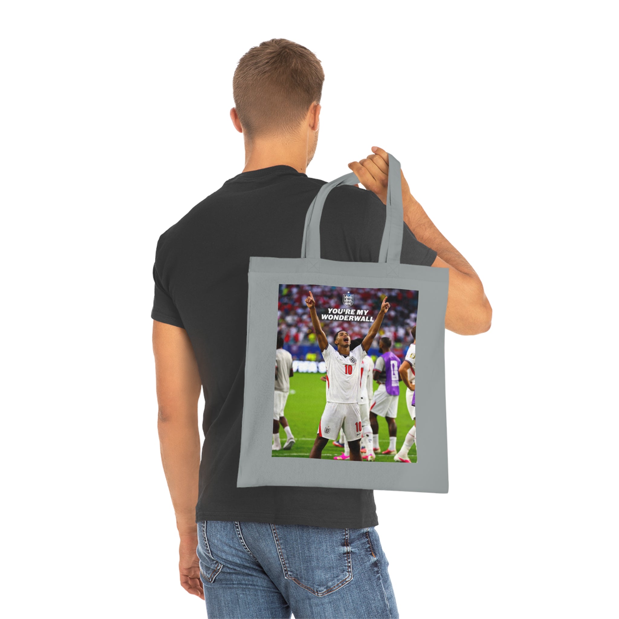 Jude Bellingham England Celebration Cotton Tote — "You're My Wonderwall" Stadium Photo Bag