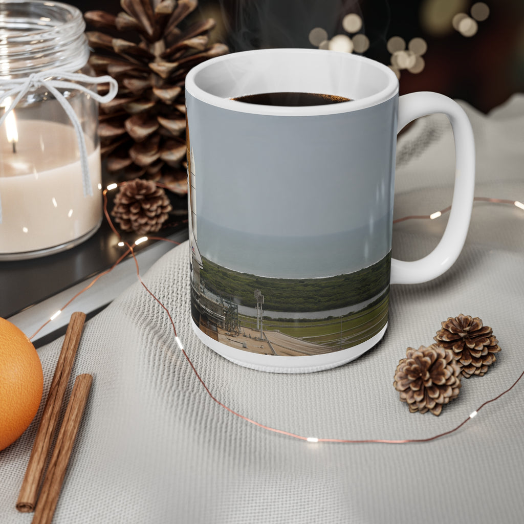 Space Shuttle Launch Ceramic Mug — NASA Shuttle Launch Photo Coffee Cup (11oz, 15oz)