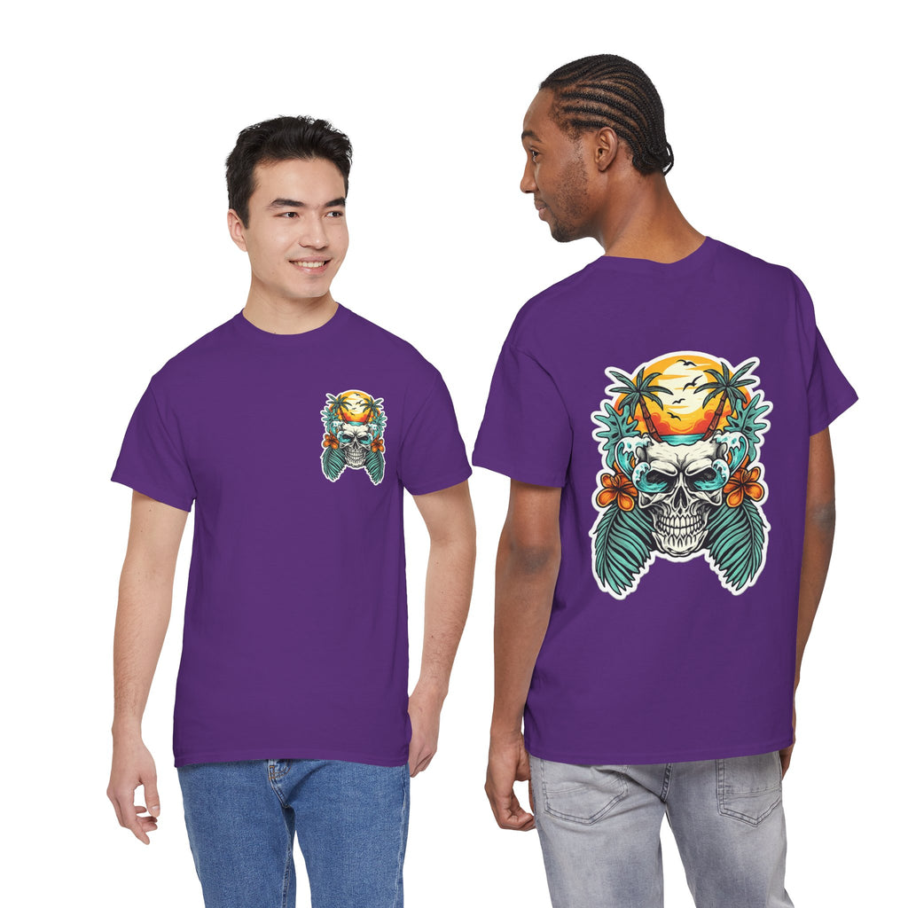 Tropical Skull Tee — Sunset Palm Beach Skull T-Shirt