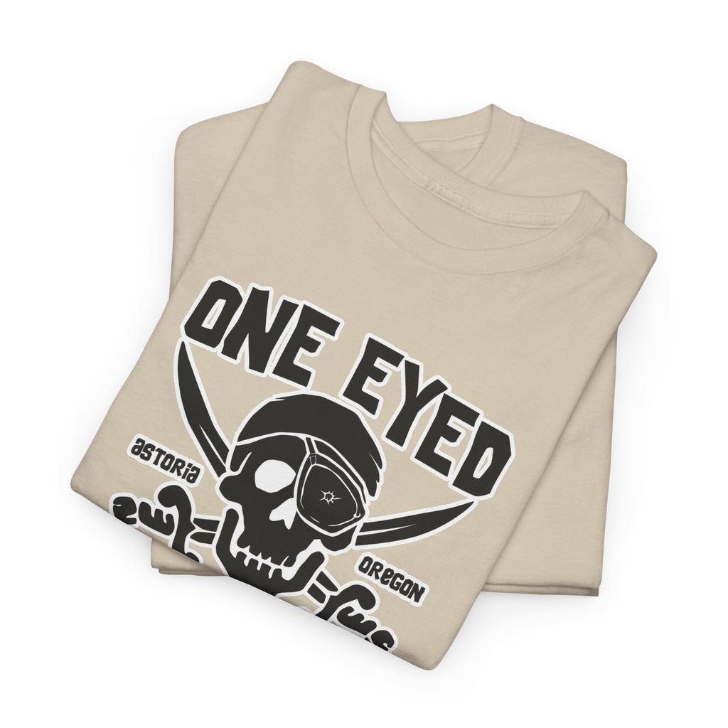 One Eyed Willie Pirate Skull Tee — Retro Nautical Adventure Graphic Shirt