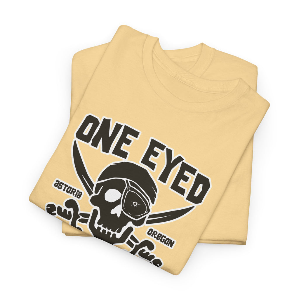 One Eyed Willie Pirate Skull Tee — Retro Nautical Adventure Graphic Shirt