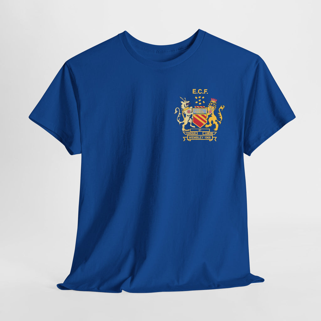 Manchester United Wembley 1968 Heraldic Crest Tee — Vintage Coat of Arms Chest Print