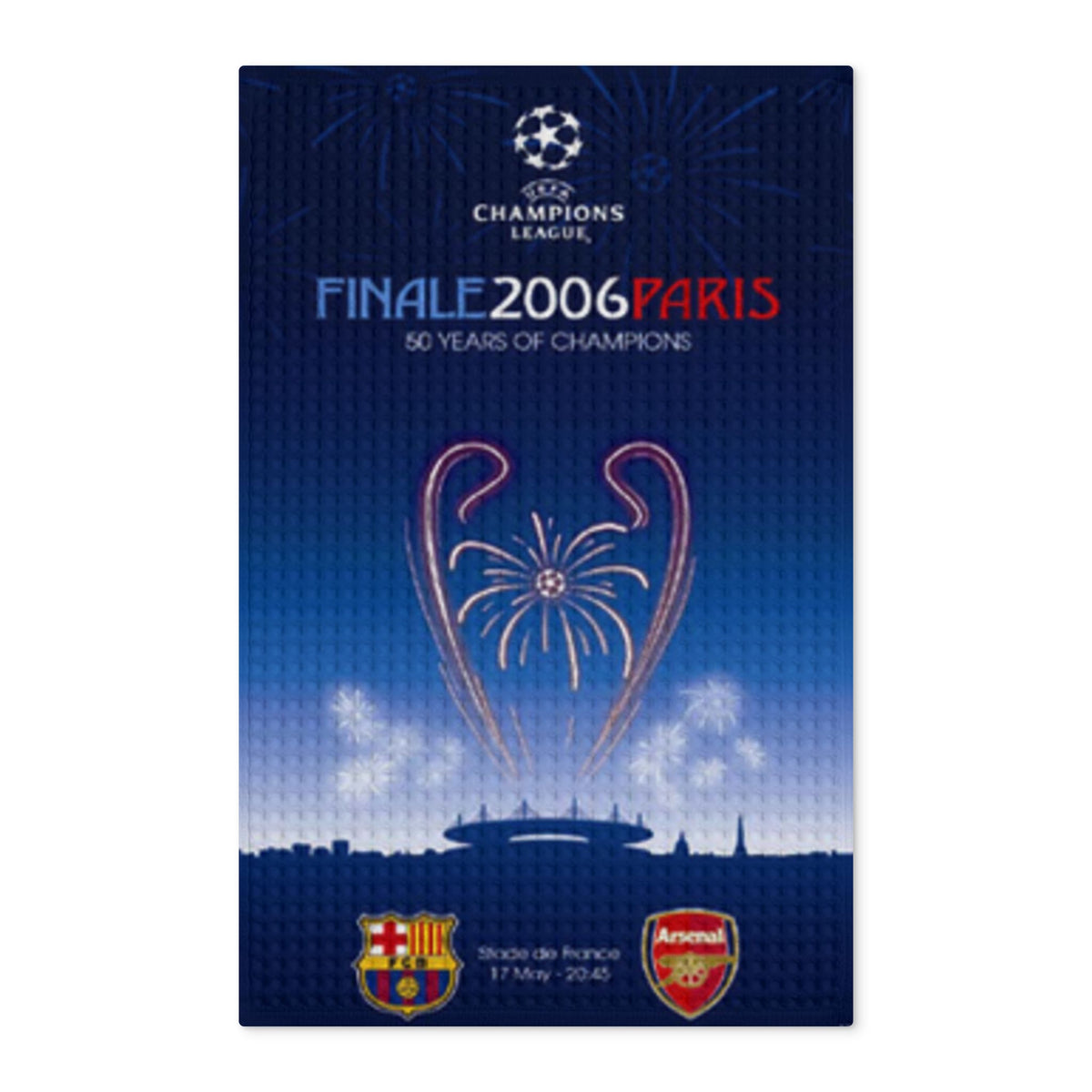 2006 Champions League Final Programme Cover inspired Waffle Tea Towel