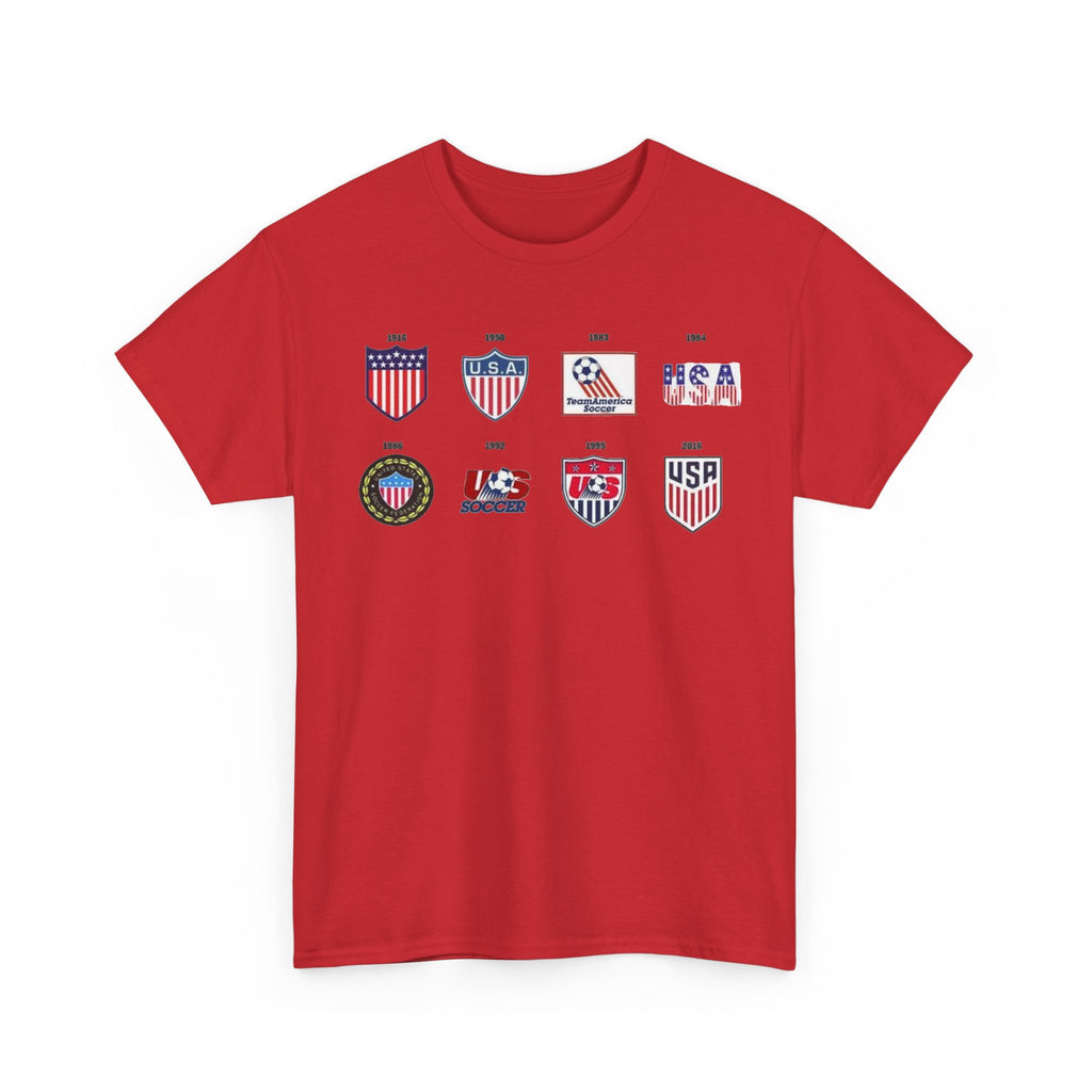USA Soccer Logos Graphic Tee — Retro American Soccer Logo T‑Shirt