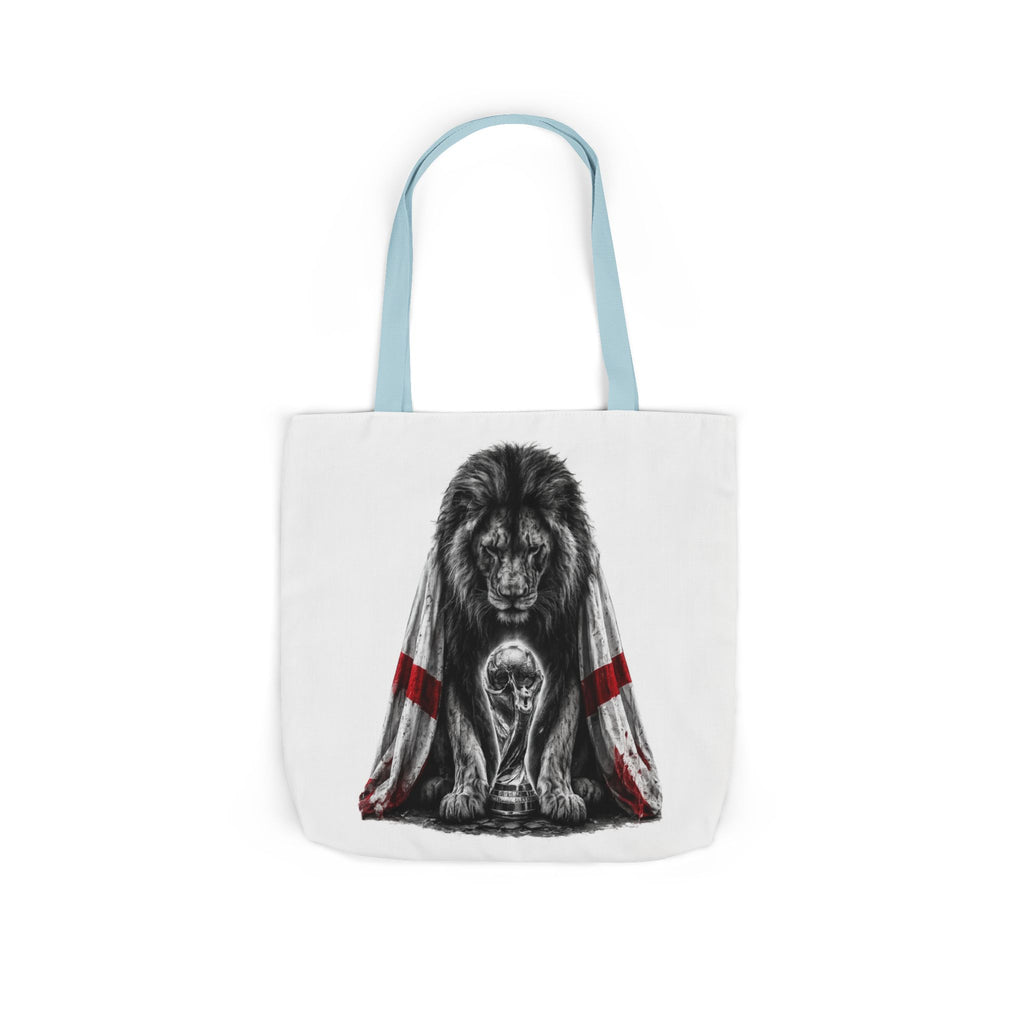 England Lion Guardian Canvas Tote — Protective Lion & Cub Illustration Tote Bag