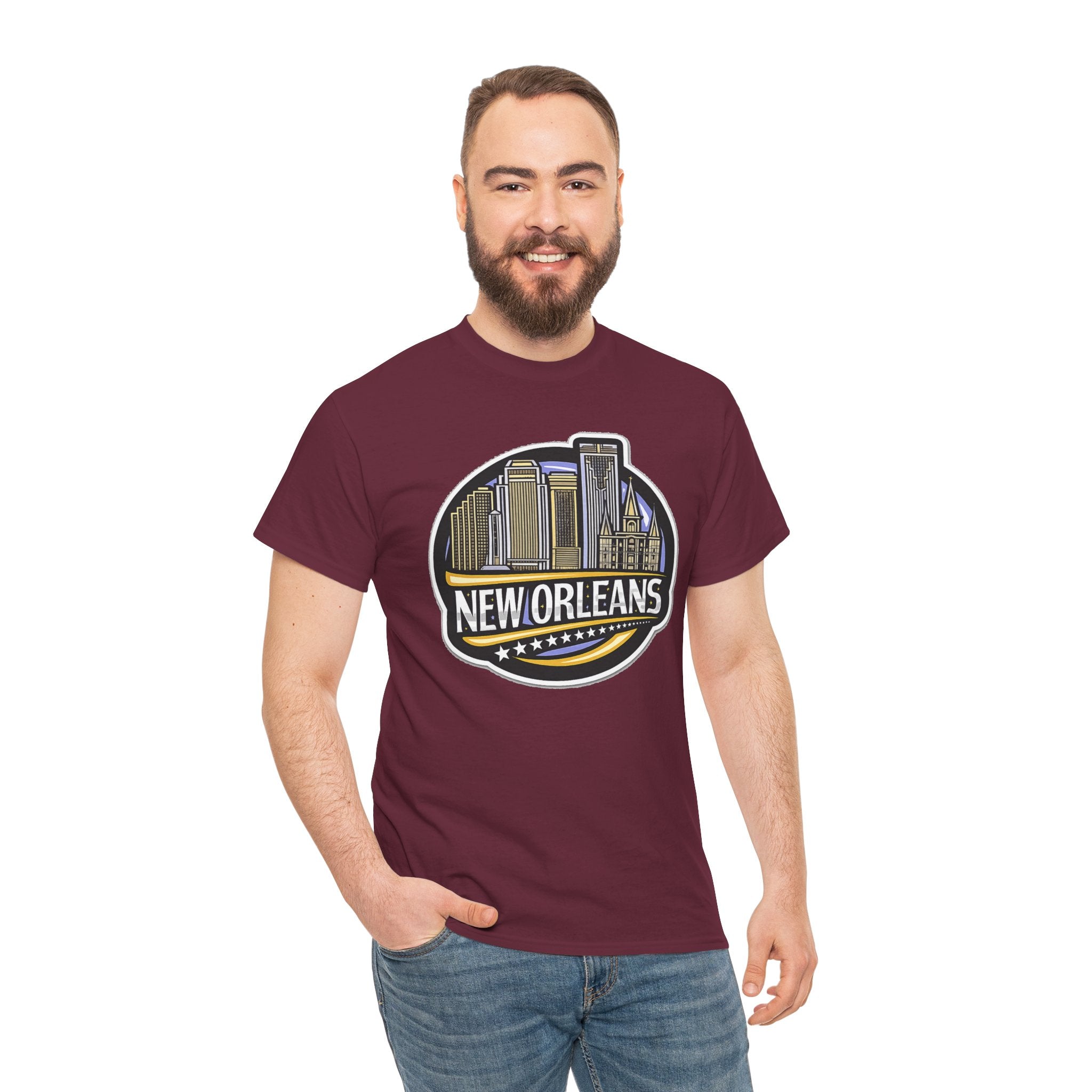 New Orleans Skyline Cotton T-Shirt — City Badge Tee