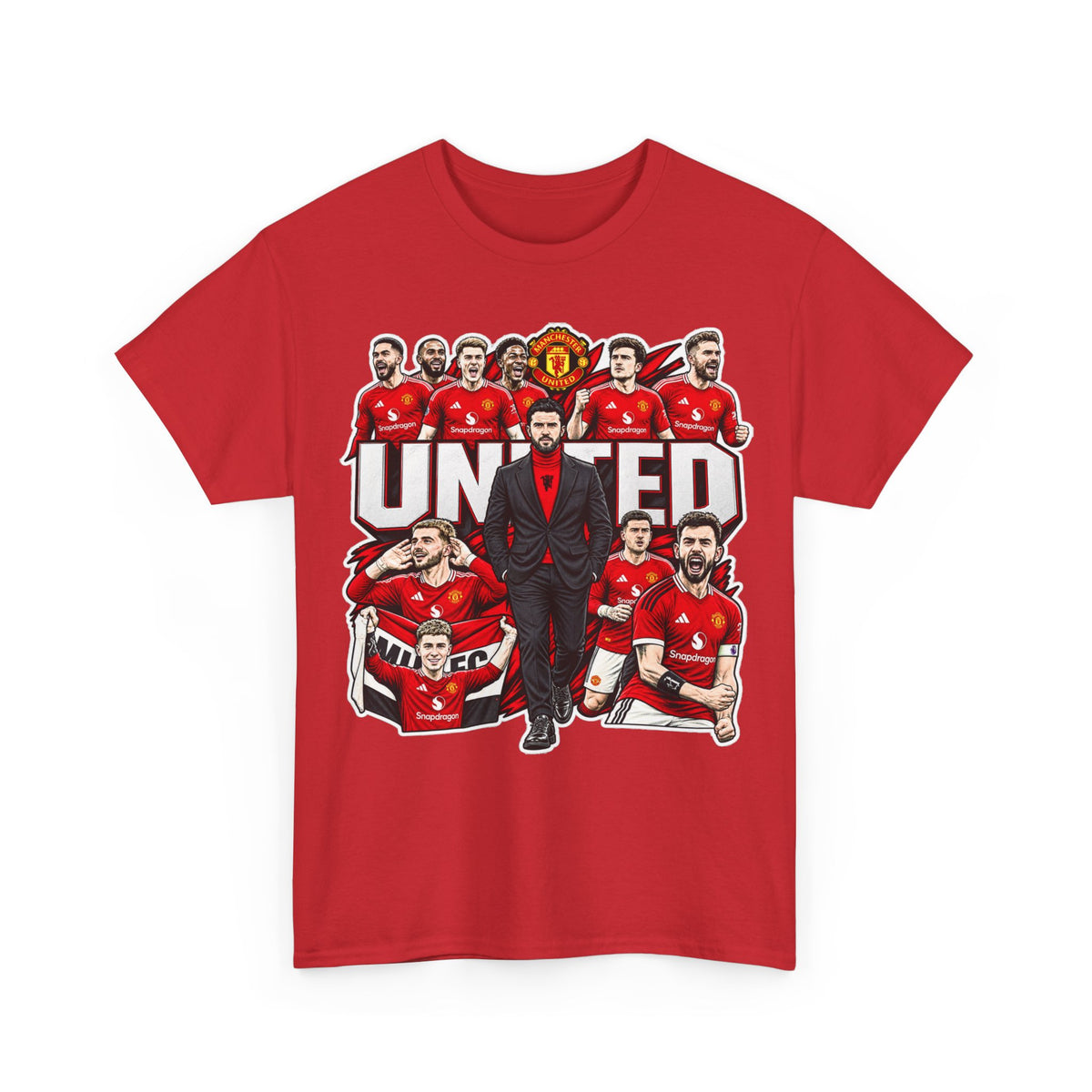 Manchester United Squad Graphic Tee — "UNITED" Football Fans T-Shirt