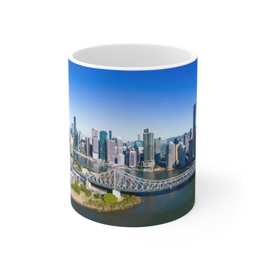 City Skyline Ceramic Mug — Scenic Riverfront Panorama (11oz, 15oz)
