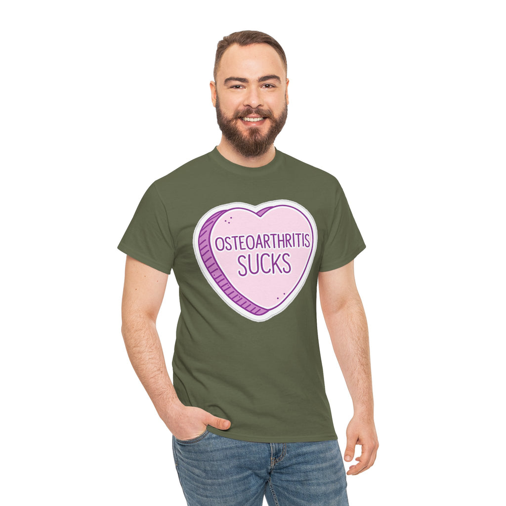 Osteoarthritis Sucks T-Shirt — Pink Heart Awareness Tee