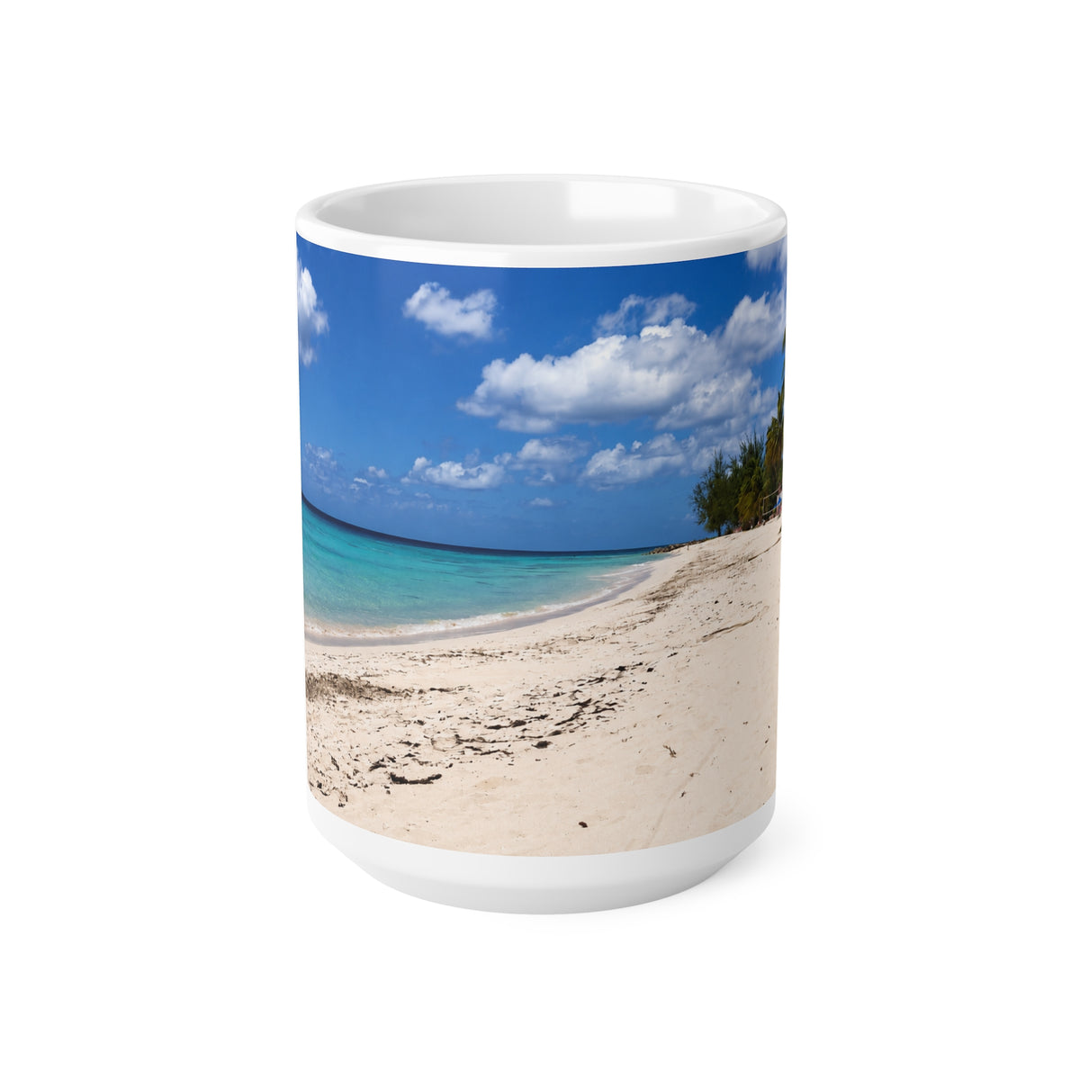Barbados Tropical Beach Ceramic Mug — Scenic Ocean Photo Coffee Cup (11oz, 15oz)
