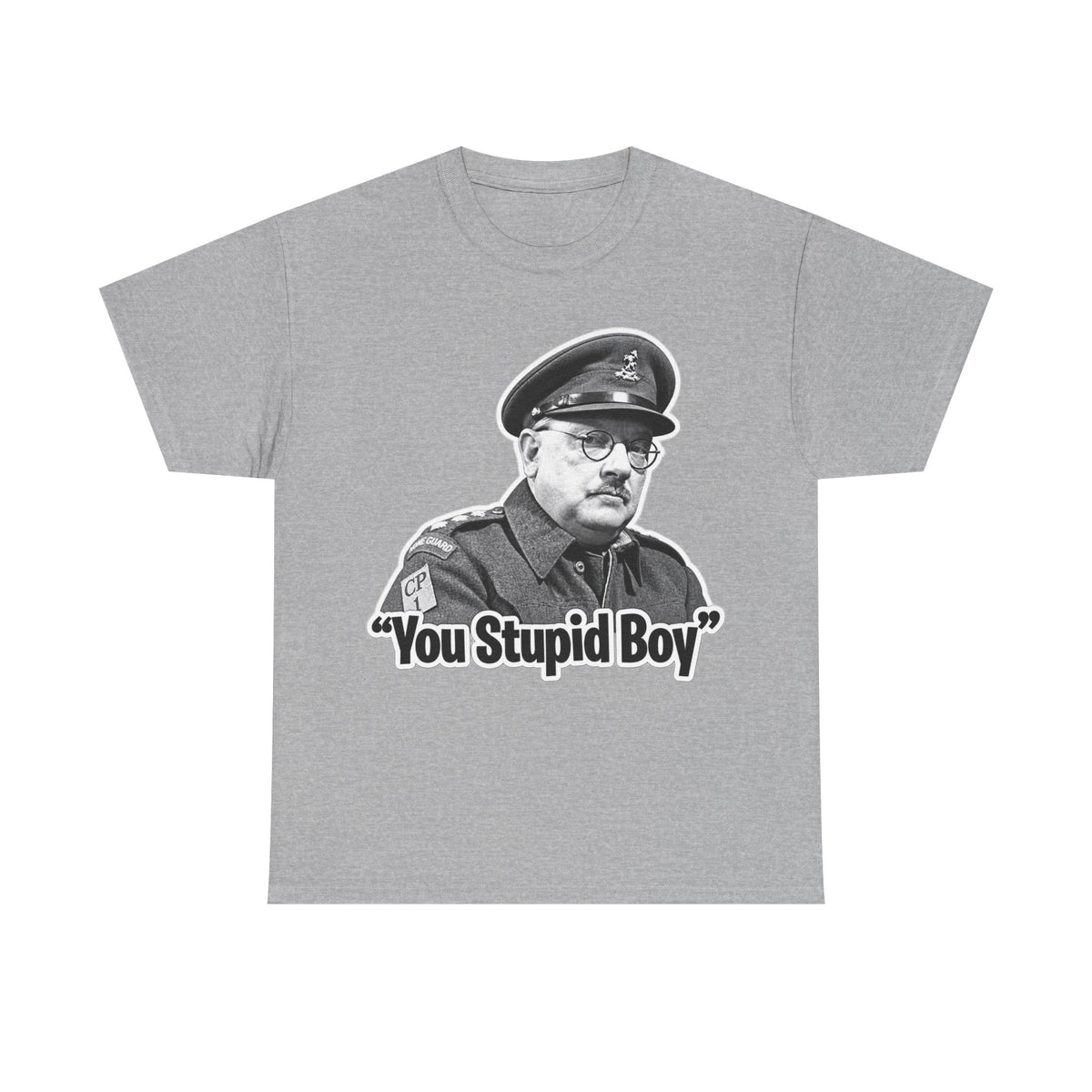 Dads Army Inspired You Stupid Boy T-Shirt — Vintage Cop Illustration Funny Graphic Tee