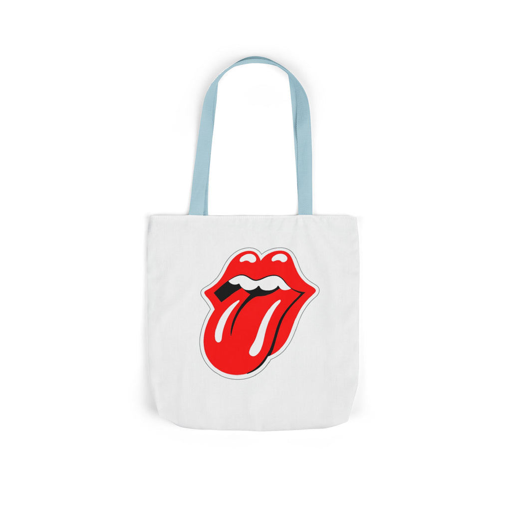 Rock & Roll Tongue Canvas Tote Bag — Retro Lip Graphic