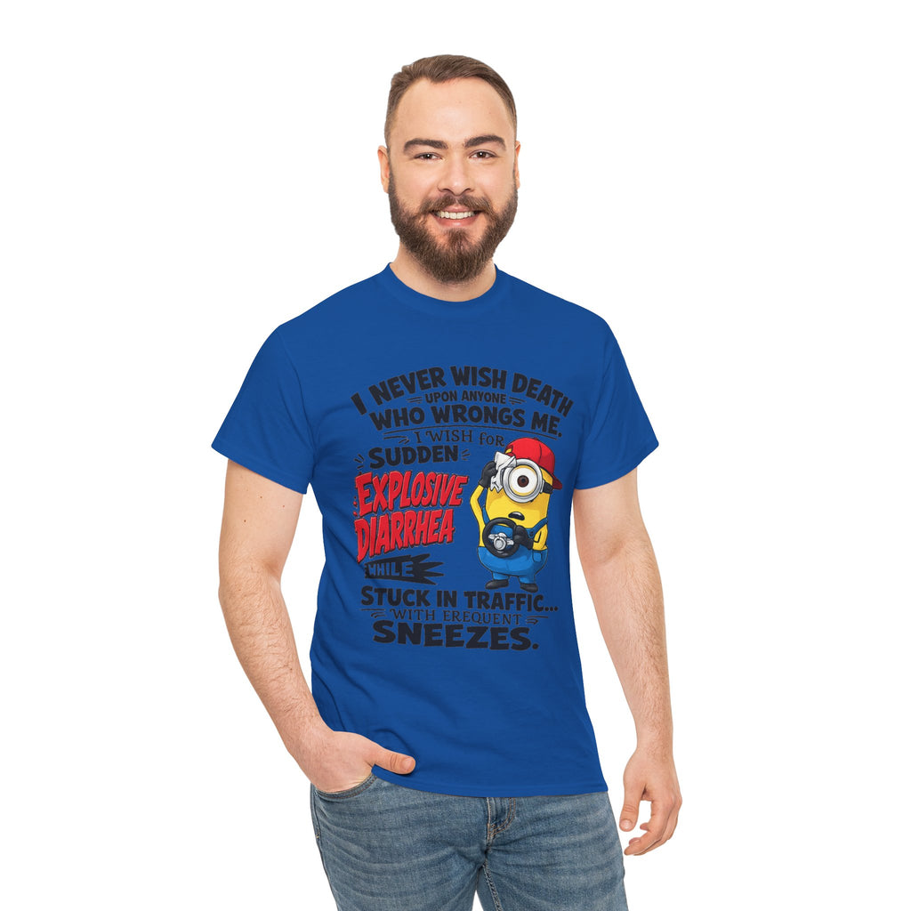 Funny Minion Traffic Tee — "Explosive Diarrhea" Humorous Graphic T-Shirt