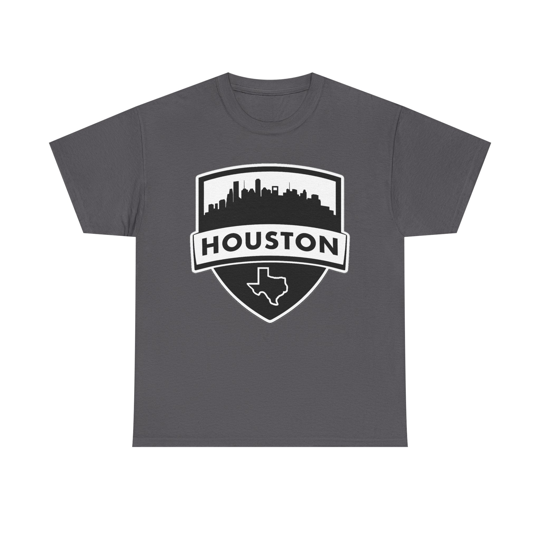 Houston Skyline Shield T-Shirt — Texas Outline City Pride Tee
