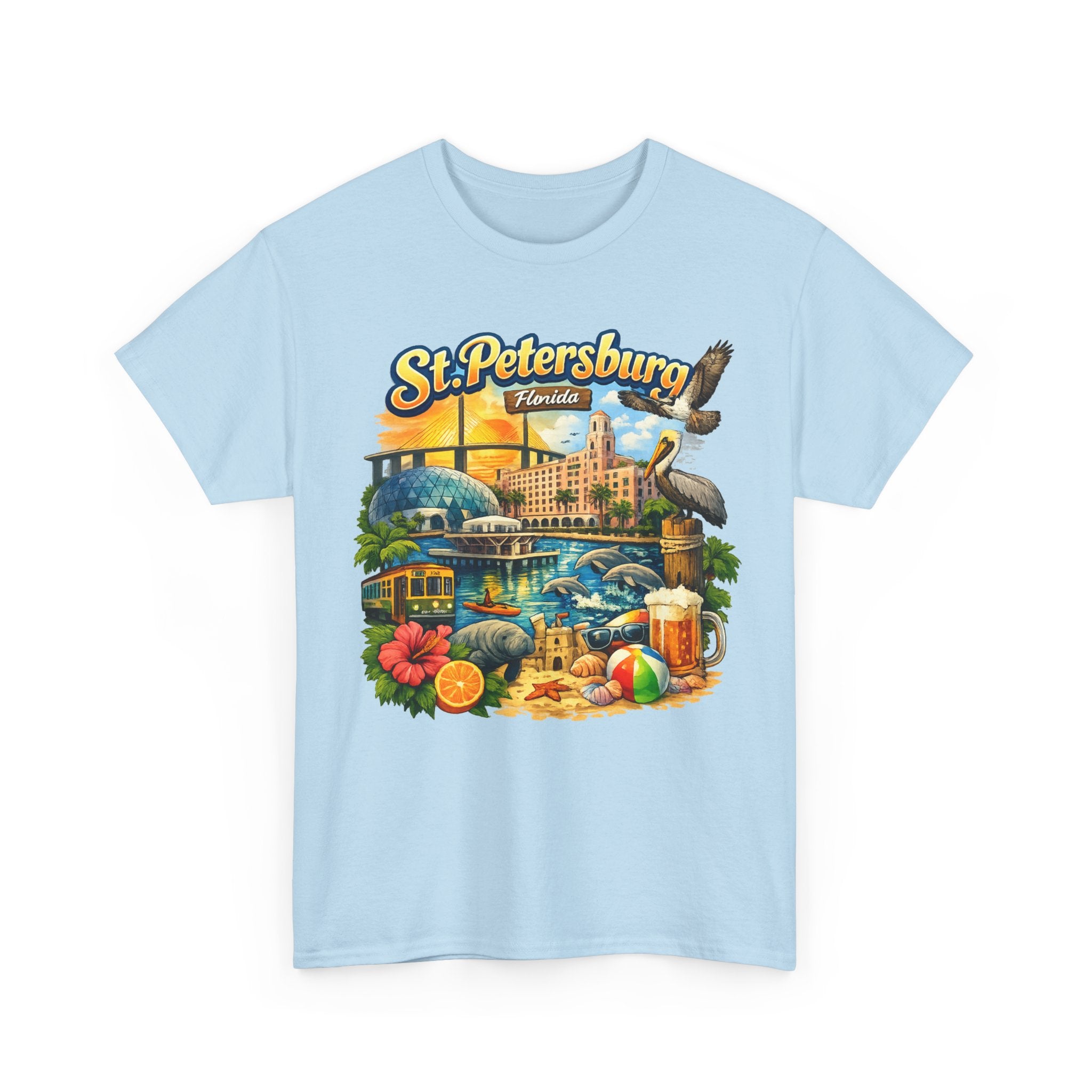 St. Petersburg Florida Retro Beach Scene T-Shirt