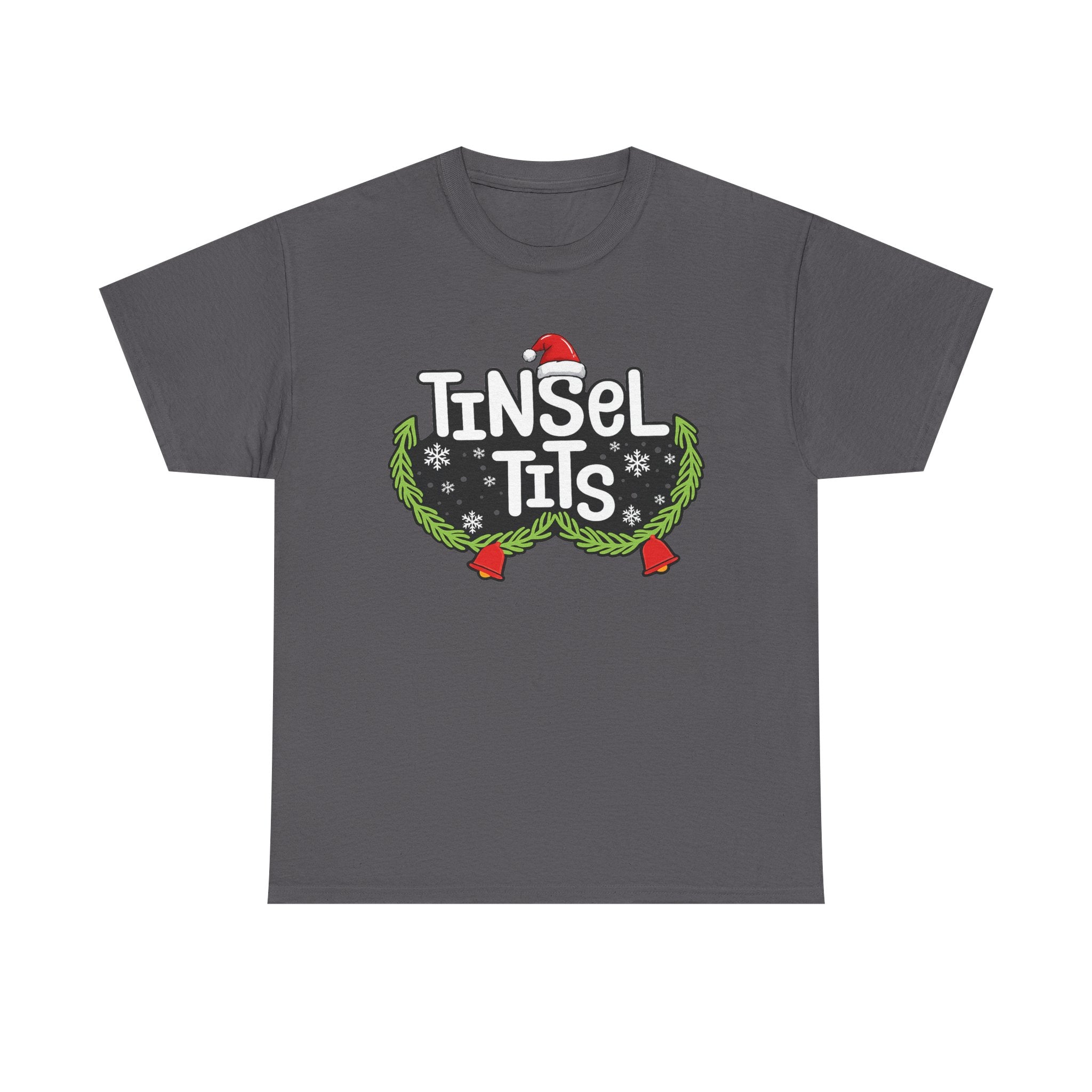 T-Shirt — "Tinsel Tits" Funny Christmas Wreath Holiday Tee