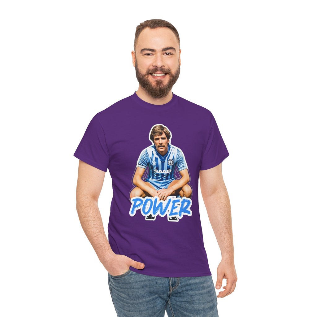 Paul Power Manchester City Legend Player Graphic Tee — Retro Football Jersey Design