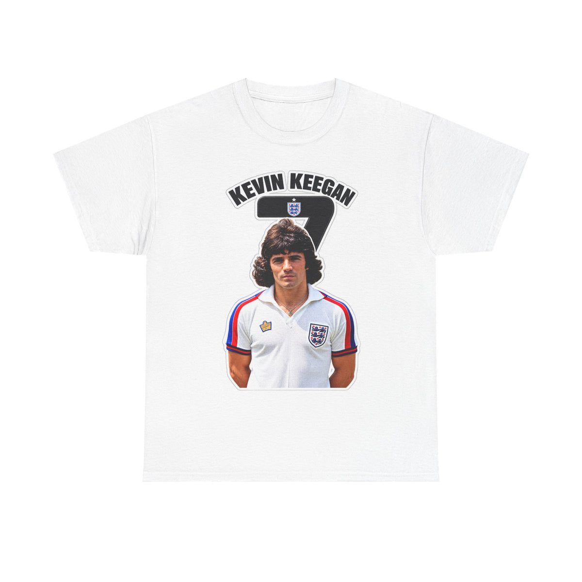 Kevin Keegan England Retro Soccer Cotton T -Shirt / Tee