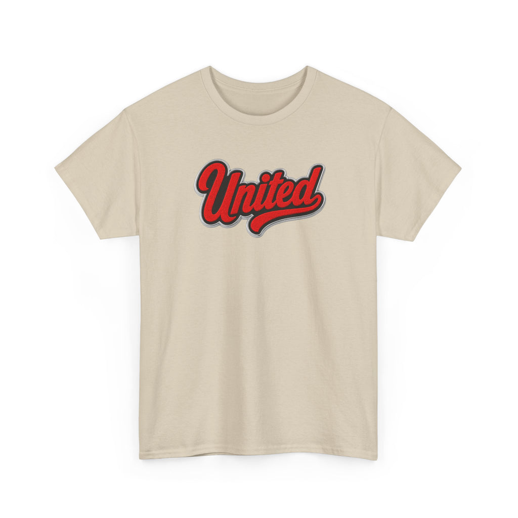 United Retro Script Tee — Vintage Red Logo T‑Shirt
