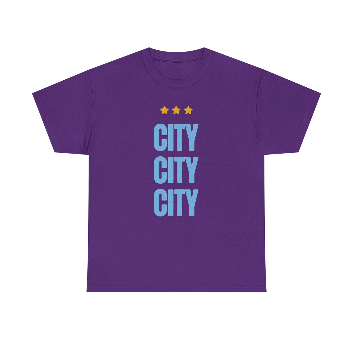 Manchester City City City Tee — Retro Three-Star Premier League Lion Soccer Shirt