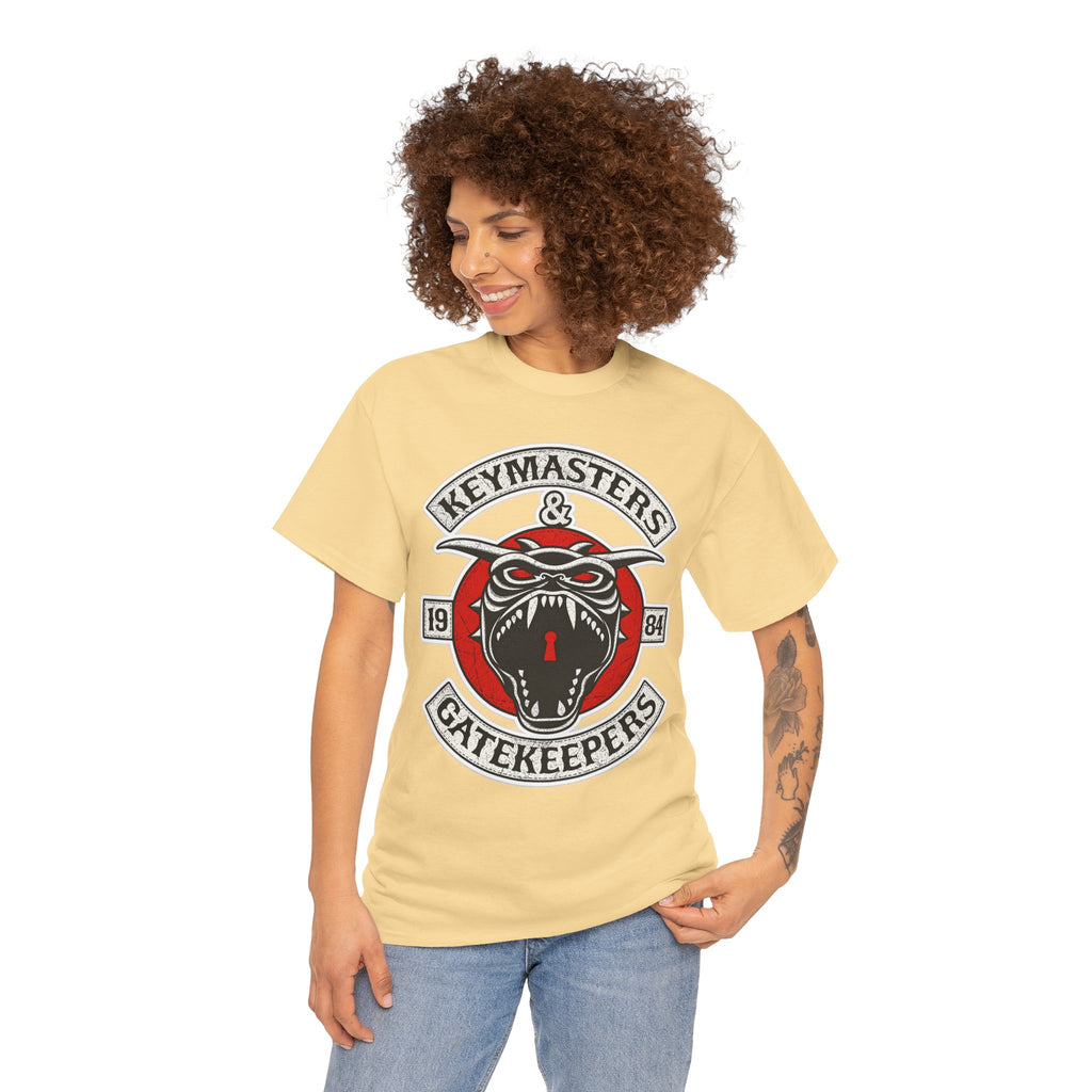 Keymasters & Gatekeepers Tee — Retro Demon Key Emblem Shirt (Since 1984)