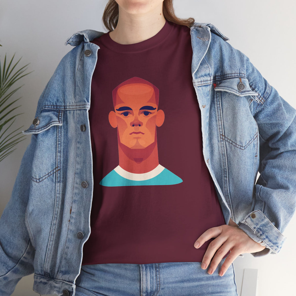 Vinny Kompany Manchester City Legend Minimalist Portrait Tee — Bold Stylized Face Graphic T-Shirt