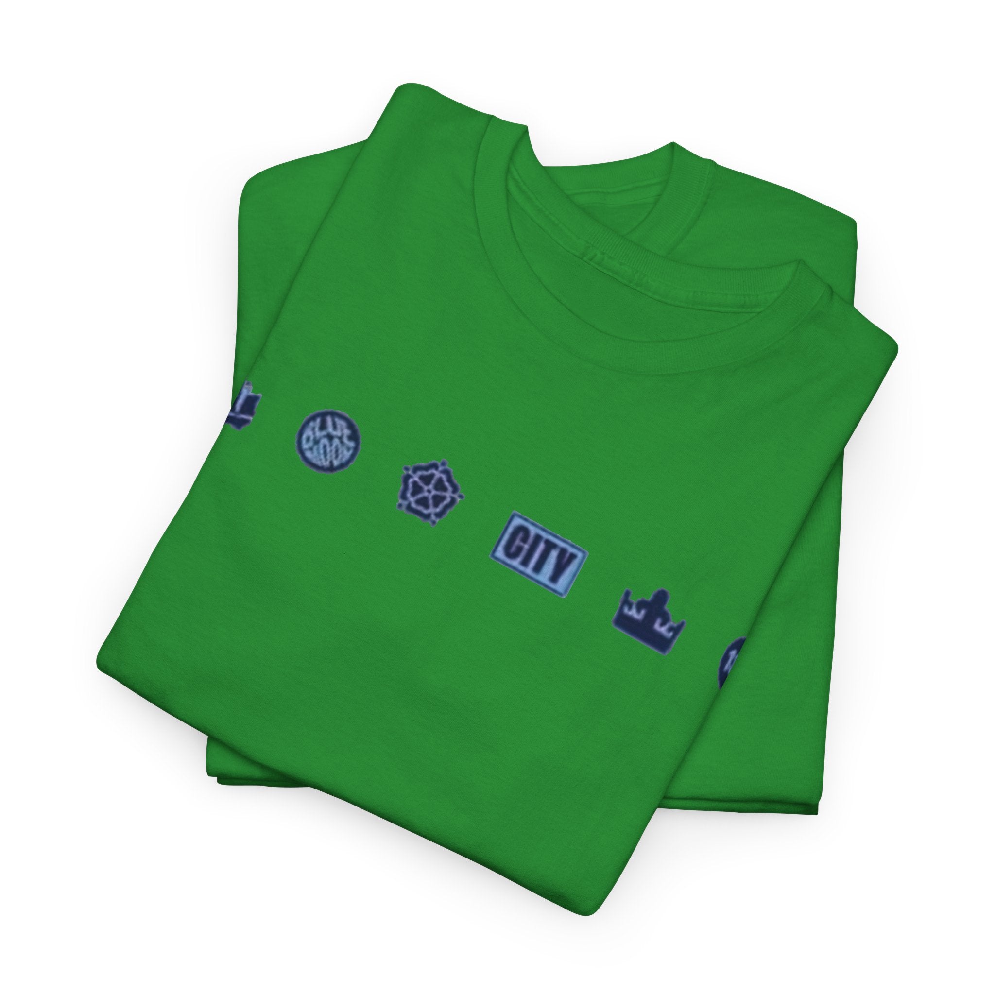 Manchester City Minimal City Icons Tee — Navy Skyline Icons Chest Print