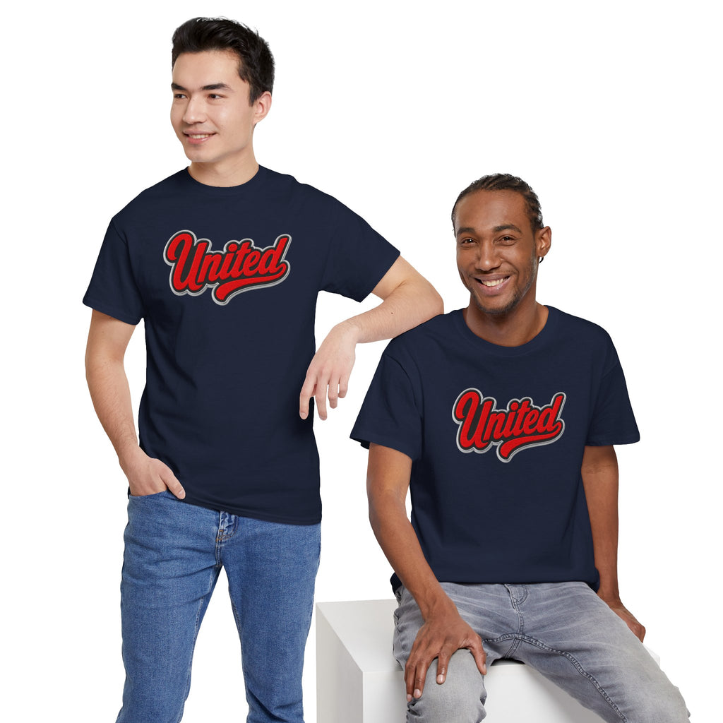 United Retro Script Tee — Vintage Red Logo T‑Shirt