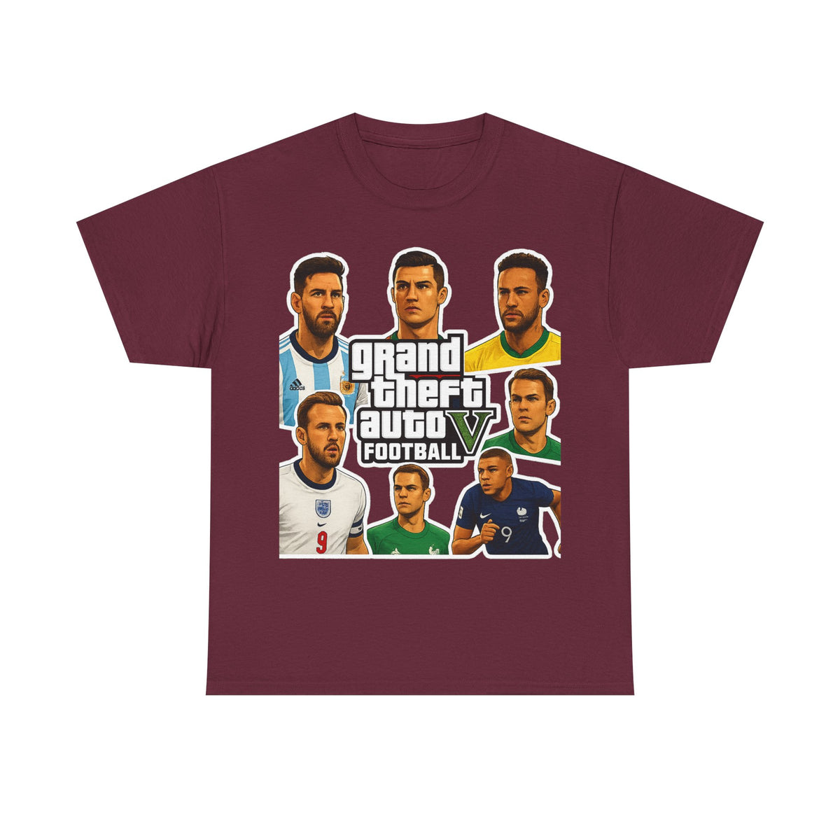Graphic Tee — 'Grand Theft Auto V Football' Soccer Players Collage Shirt