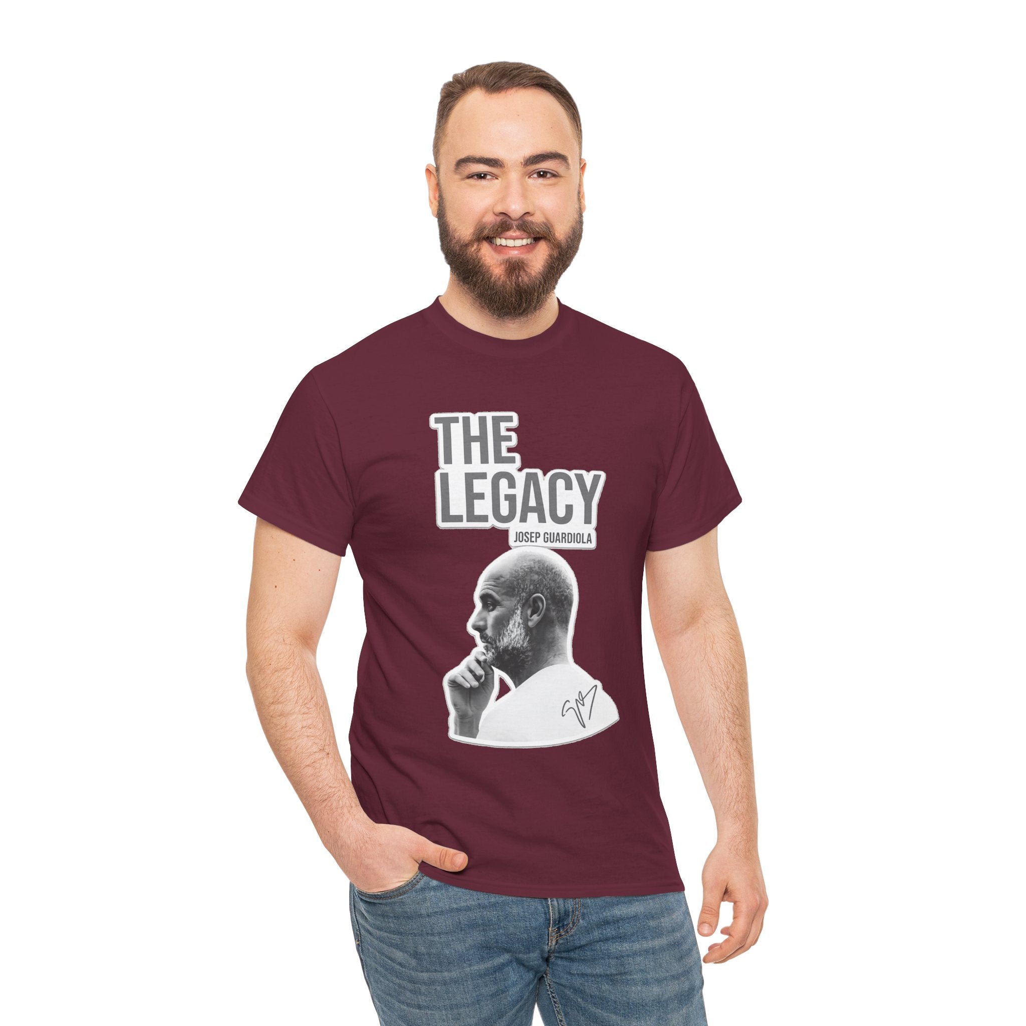 Pep Guardiola Manchester City The Legacy Tee — Inspirational Portrait Graphic T-Shirt