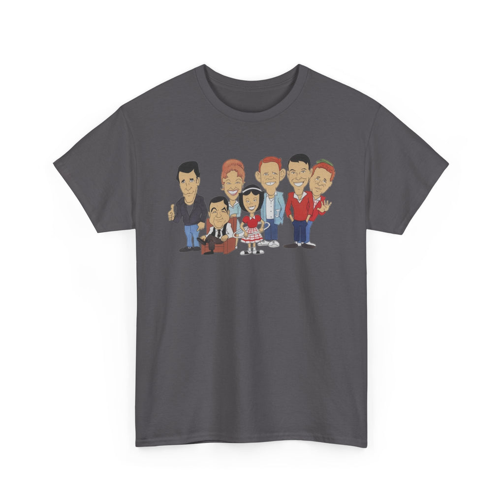 Happy Days Retro TV Cast Cartoon Tee - Vintage Sitcom Character Group Shirt
