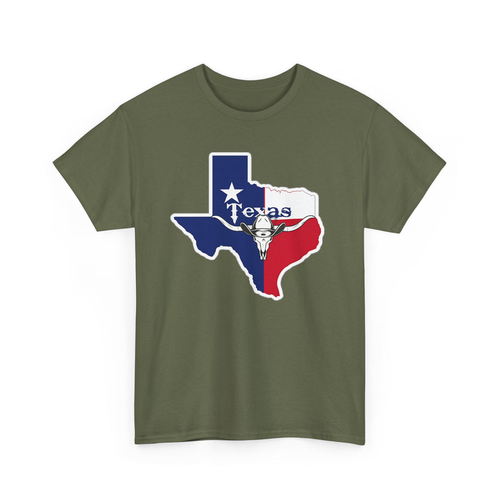 Texas Flag Outline T-Shirt — Lone Star State Map Tee with 'Texas' Text