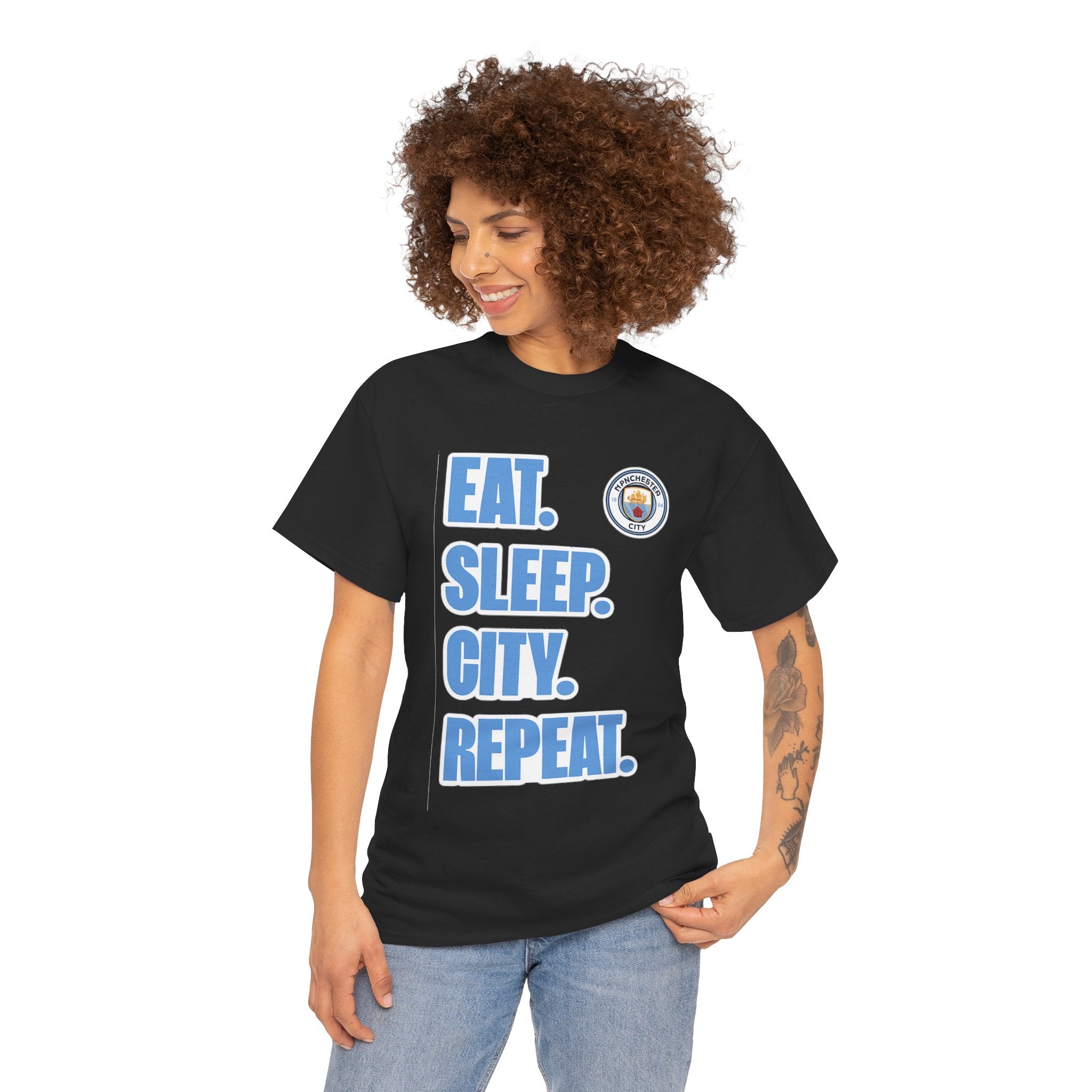 Eat. Sleep. City. Repeat. T‑Shirt — Manchester City Fan Tee