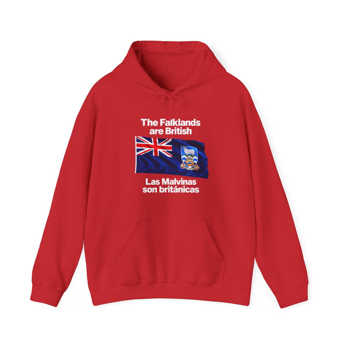 Falklands Are British Hoodie – Bilingual 'Las Malvinas son británicas' Flag Pullover