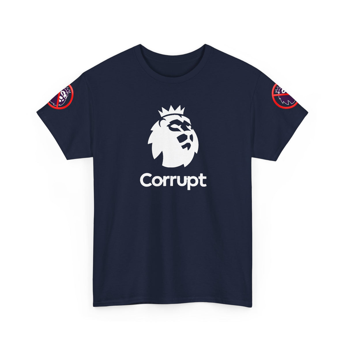 Premier League Corrupt Lion Cotton Tee — Satirical Graphic T-Shirt