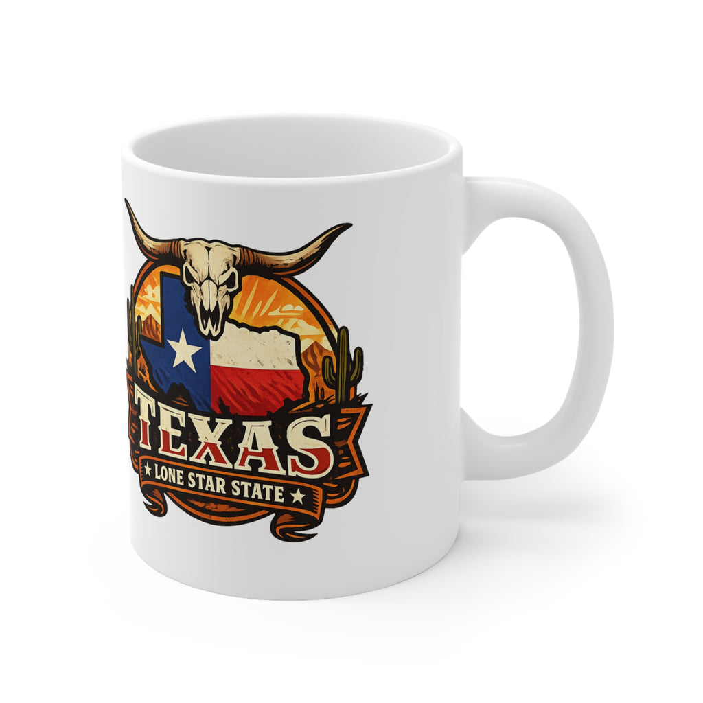 Texas Lone Star State Ceramic Coffee Cups, 11oz, 15oz