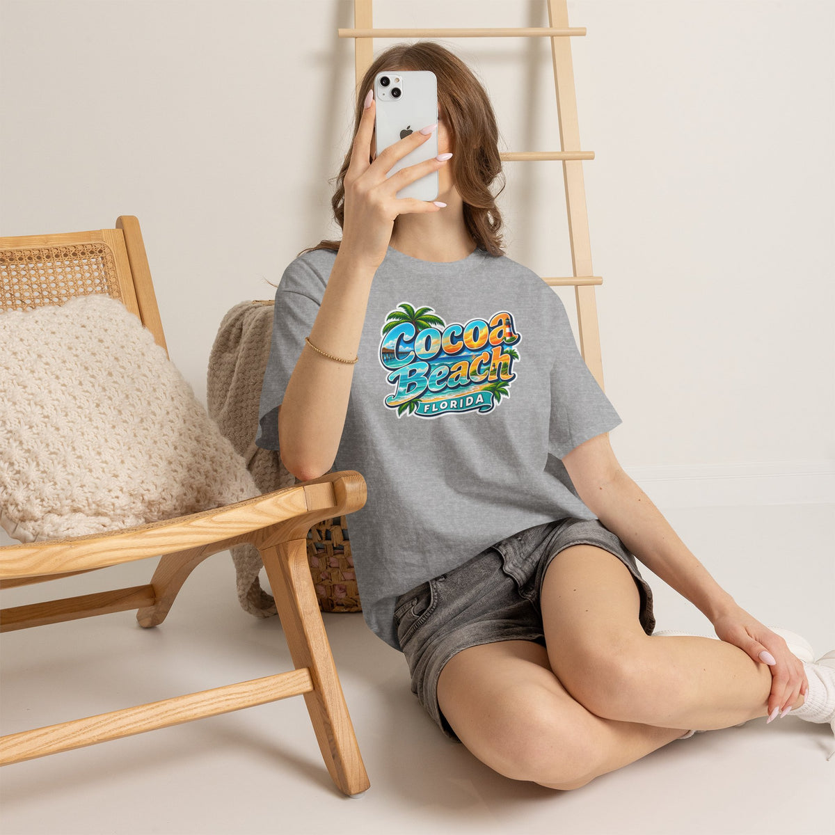 Cocoa Beach Florida Vintage Surf Cotton T-Shirt