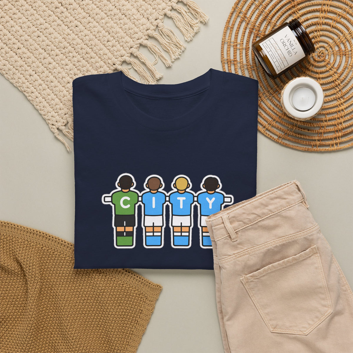 City Soccer Team Tee — Retro Foosball Players Graphic T-Shirt