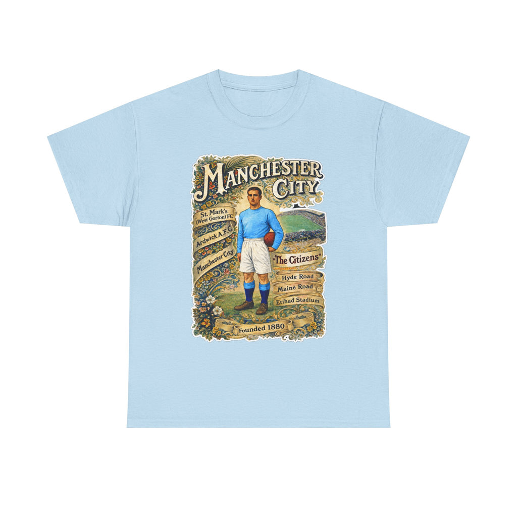 Manchester City Vintage Football Tee — Retro Soccer Graphic T-Shirt