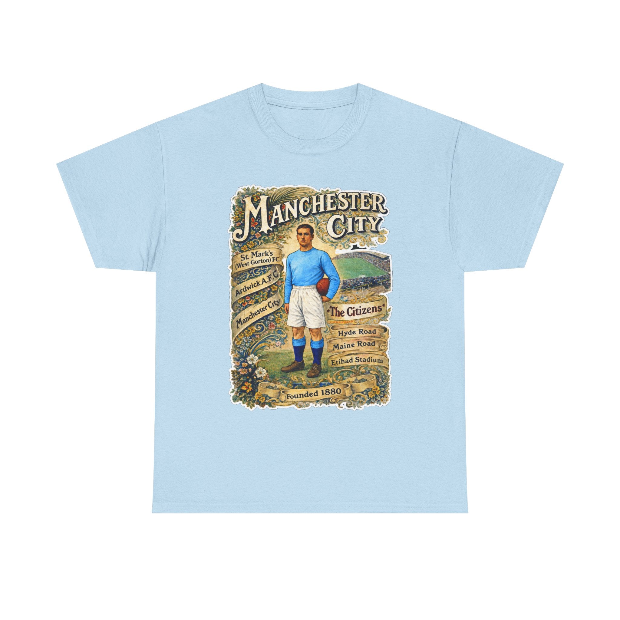 Manchester City Vintage Football Tee — Retro Soccer Graphic T-Shirt