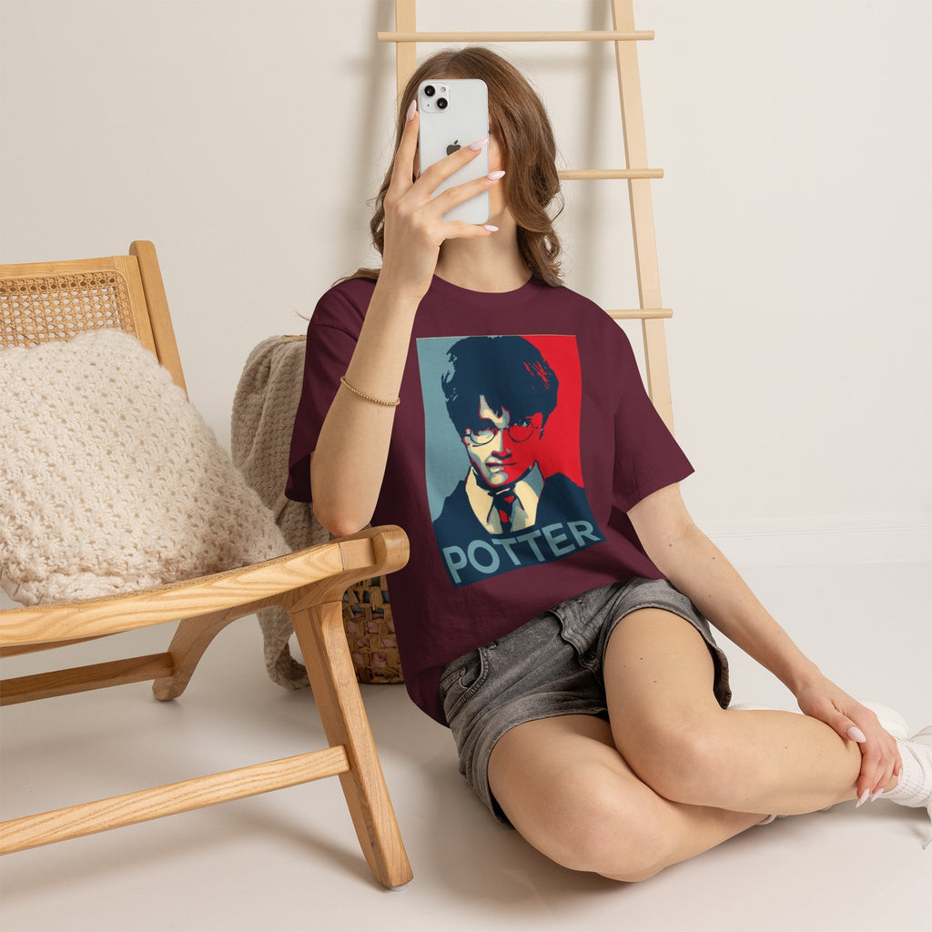 Harry Potter Inspired Vintage Wizard Portrait Cotton T‑Shirt — 'Potter' Graphic Tee