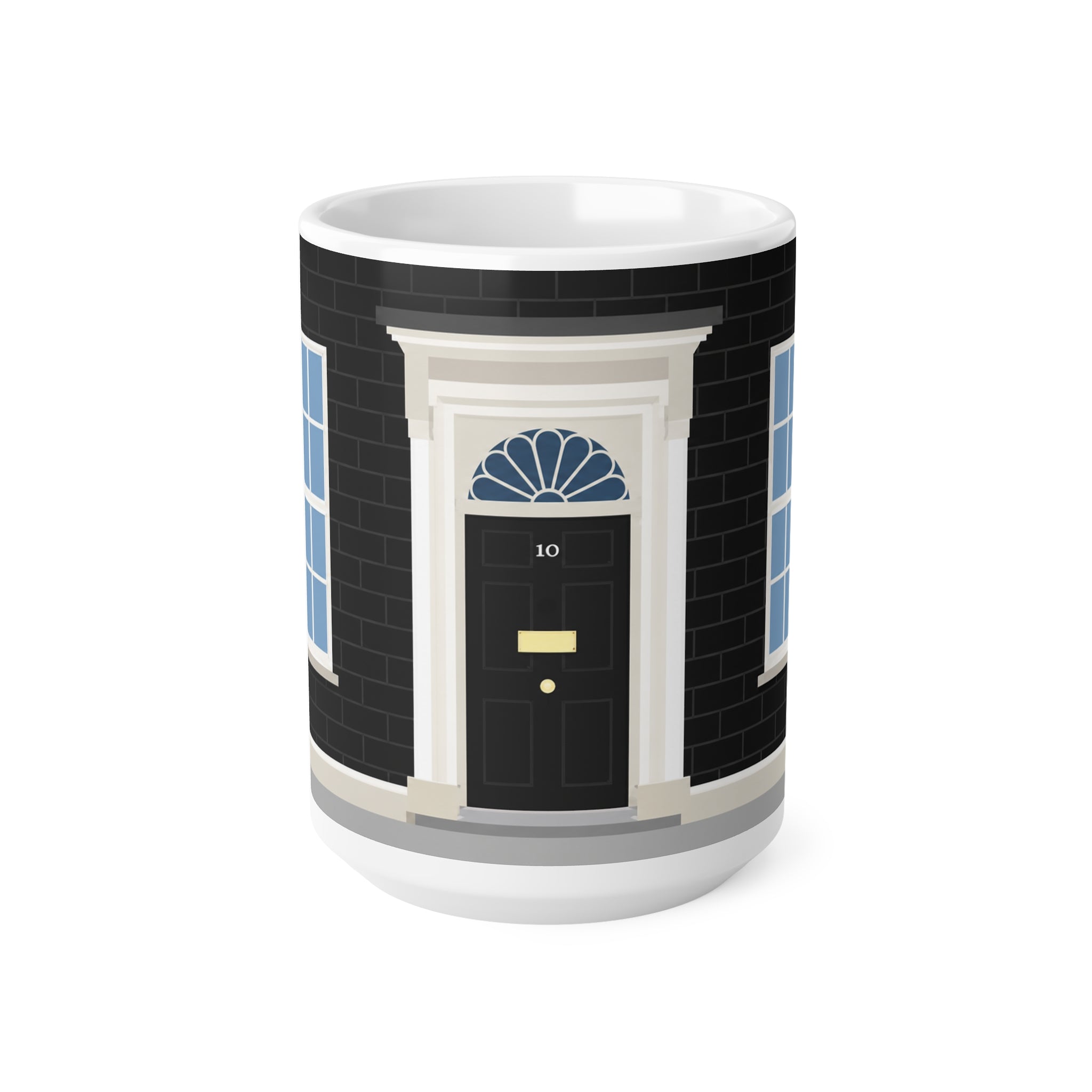 No.10 Downing Street Georgian Door Coffee Mug — Ceramic Tea Cup, 11oz & 15oz