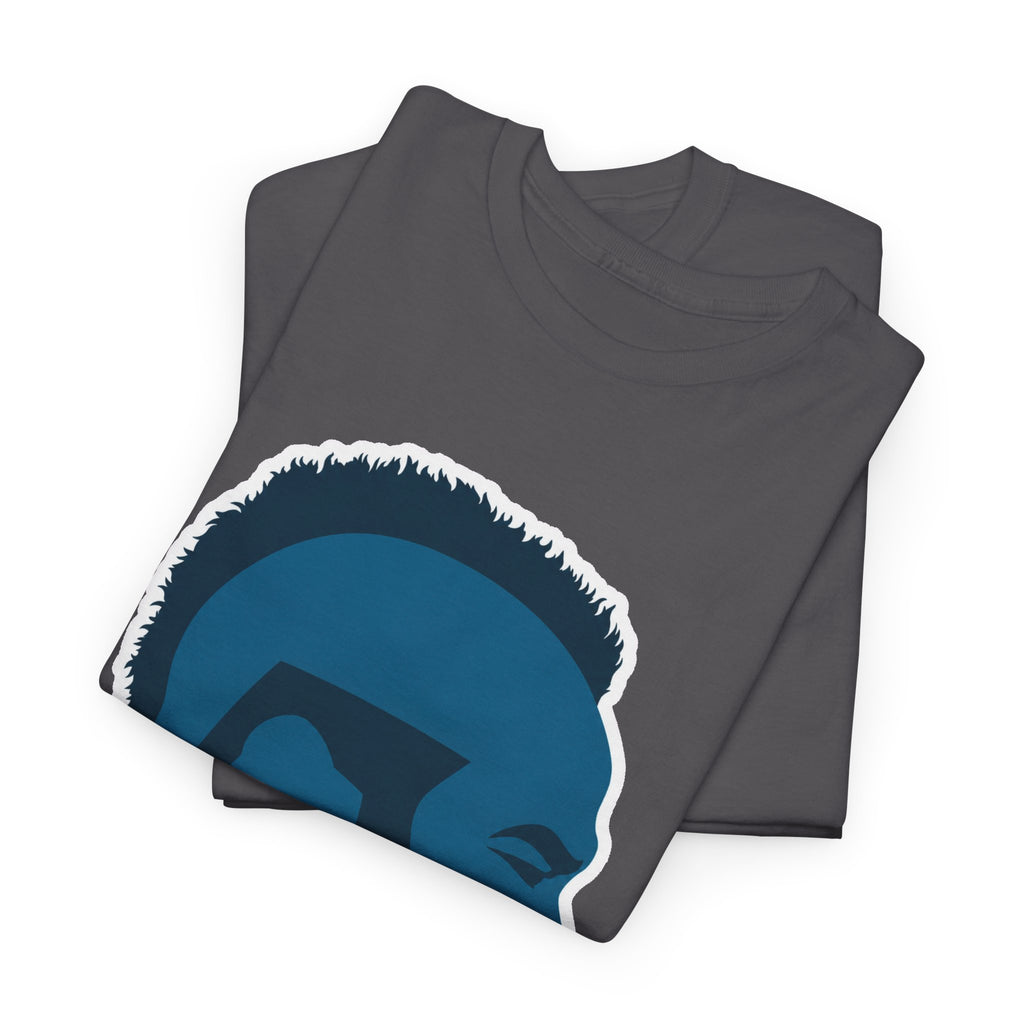 Mr T Profile Silhouette T‑Shirt – Blue Head & Gold Earring Graphic