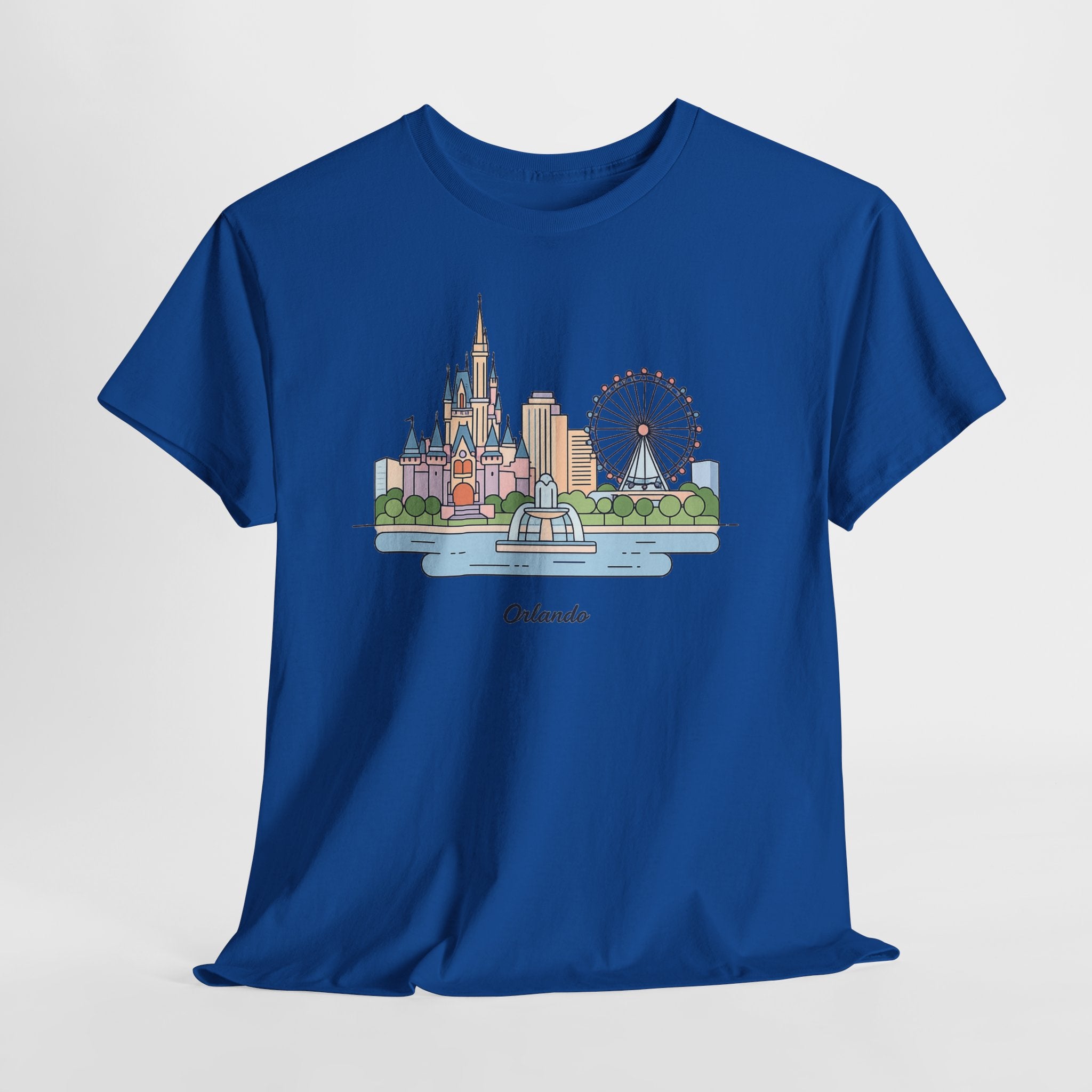 Orlando Skyline T-Shirt — Cute Cityscape Graphic Tee with 'Orlando' Text