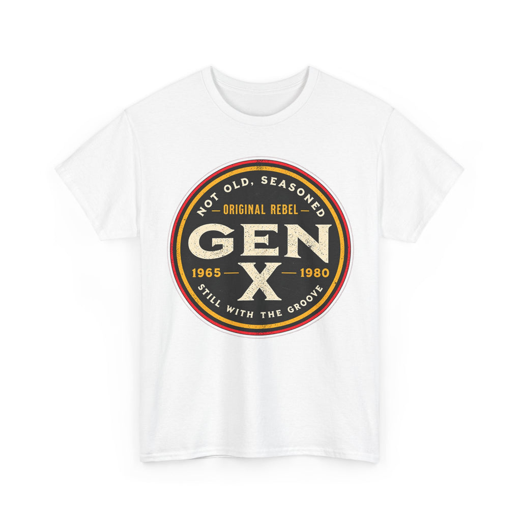 Gen X Tee - 'Not Old, Seasoned' Vintage Rebel Graphic T-Shirt (1965-1980)
