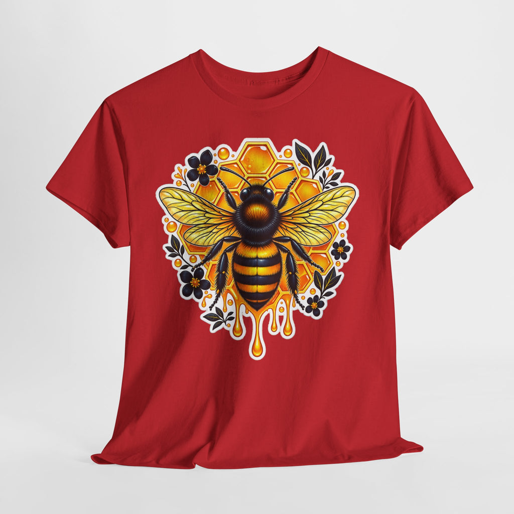 Manchester Bee Honeycomb T‑Shirt — Floral Dripping Honey Graphic Tee