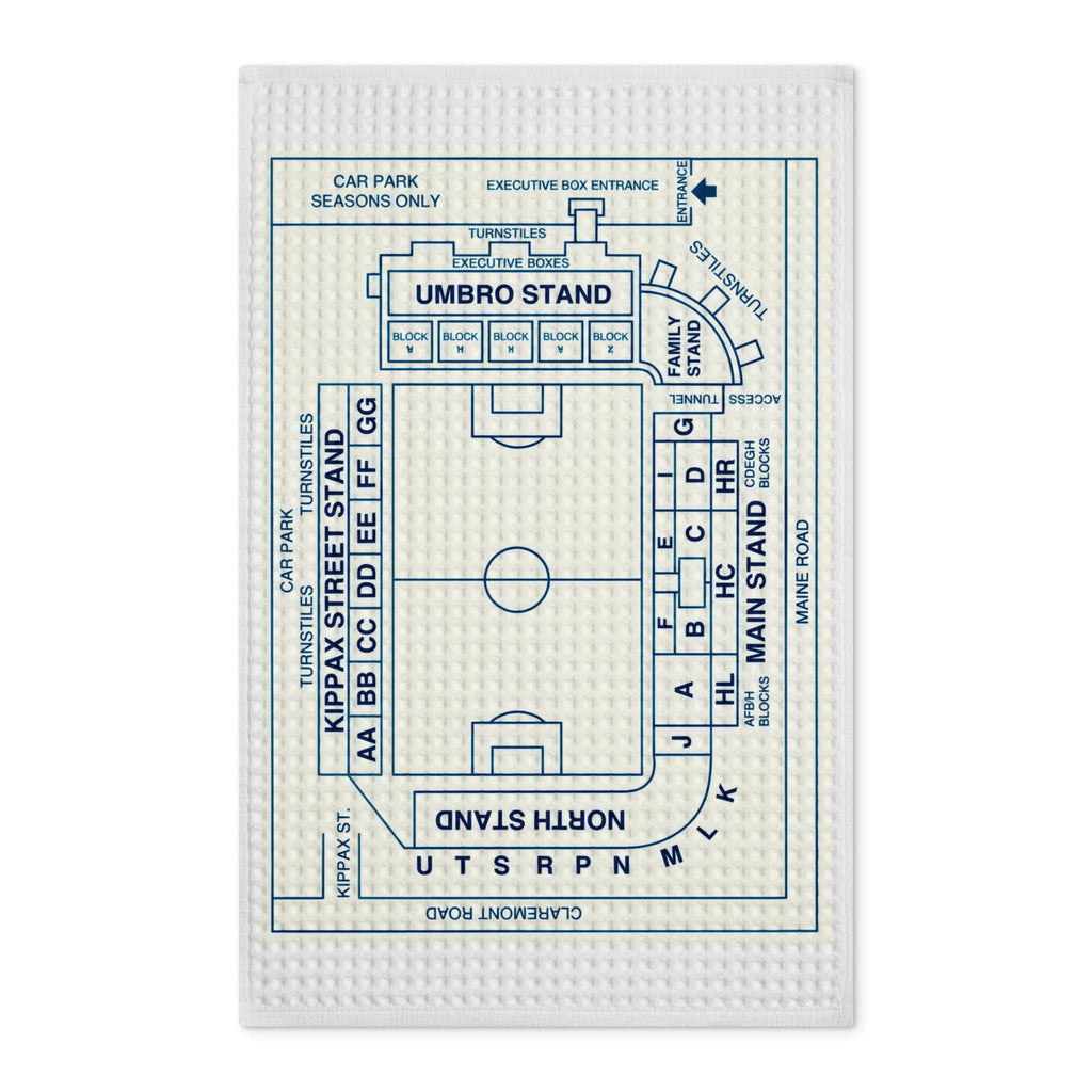 Manchester City Maine Road Seating Plan Tea Towel — Double-Sided Waffle Weave Tea Towel