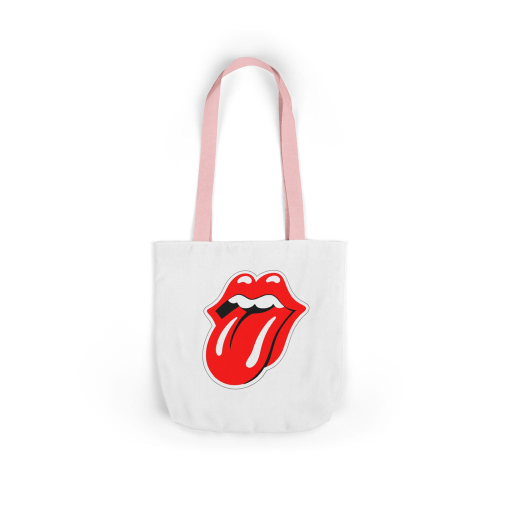 Rock & Roll Tongue Canvas Tote Bag — Retro Lip Graphic