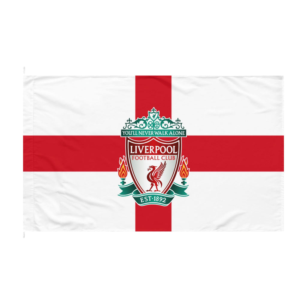 Double-Sided Football Club Flag — Red Cross Crest Design